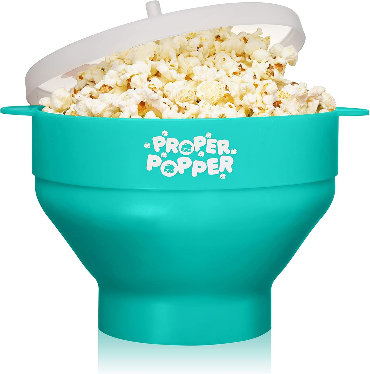 The Original Proper Popper Microwave Popcorn Popper, Silicone Popcorn Maker, Collapsible Bowl BPA Free & Dishwasher Safe - (Black)