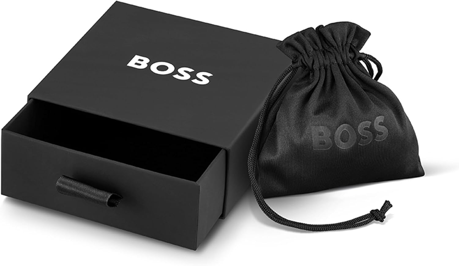 Hugo Boss Men'S 1580608M Black Steel & Leather Bracelet, Black, One Size image number 2