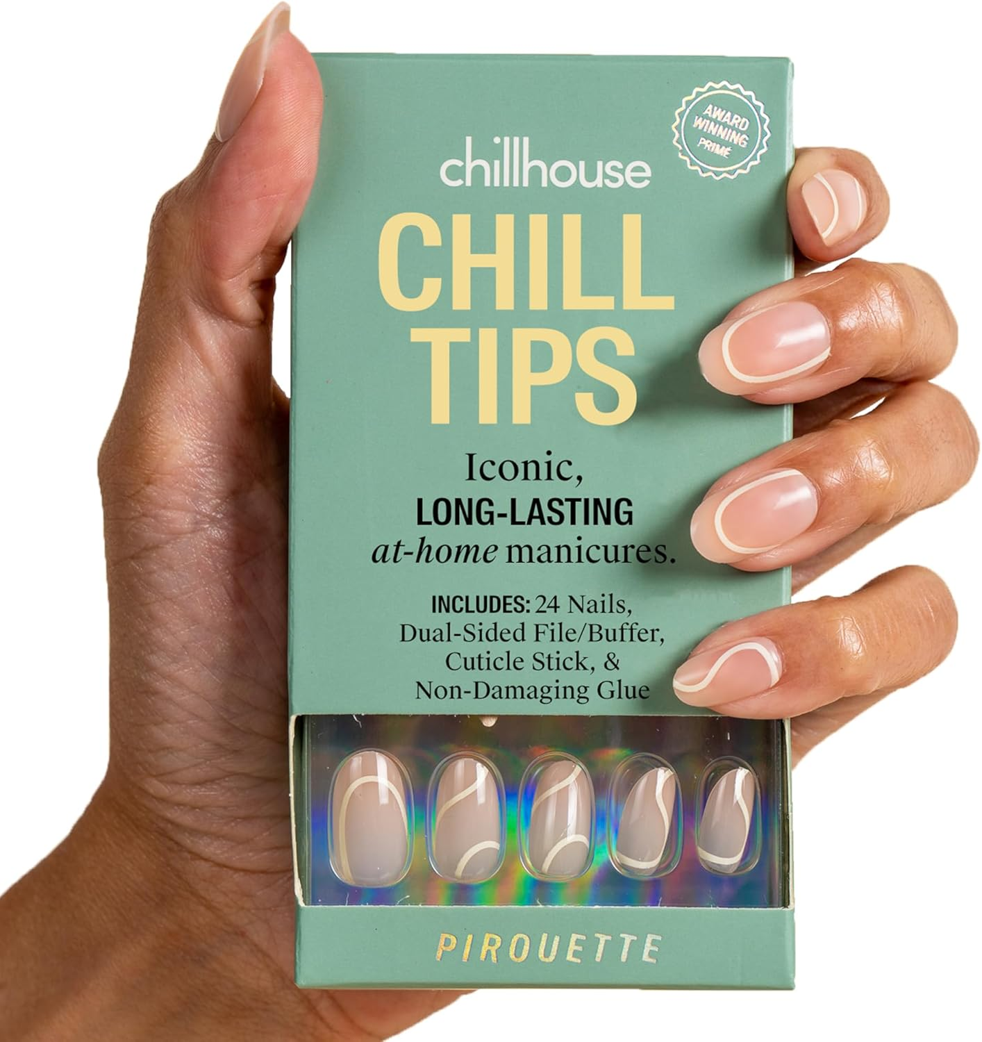 Chillhouse - Chill Tips, Press on Nails Kit - Stone Cold Fox (Almond) - 30 Nail Shapes & Sizes - up to 3 Weeks of Wear - Customizable Fit - Reusable - Latina Founded & Women Owned - Beauty & Self Care
