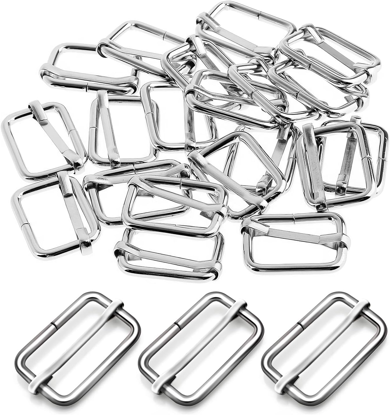 Metal Adjustable Slide Buckles, 30 Pcs Adjustable Webbing Slider, Trig Lide Slide for Purse Bag, Hardware Making Supplies, Belt Backpack, Replacement Keeper, Skirt Straps image number 6