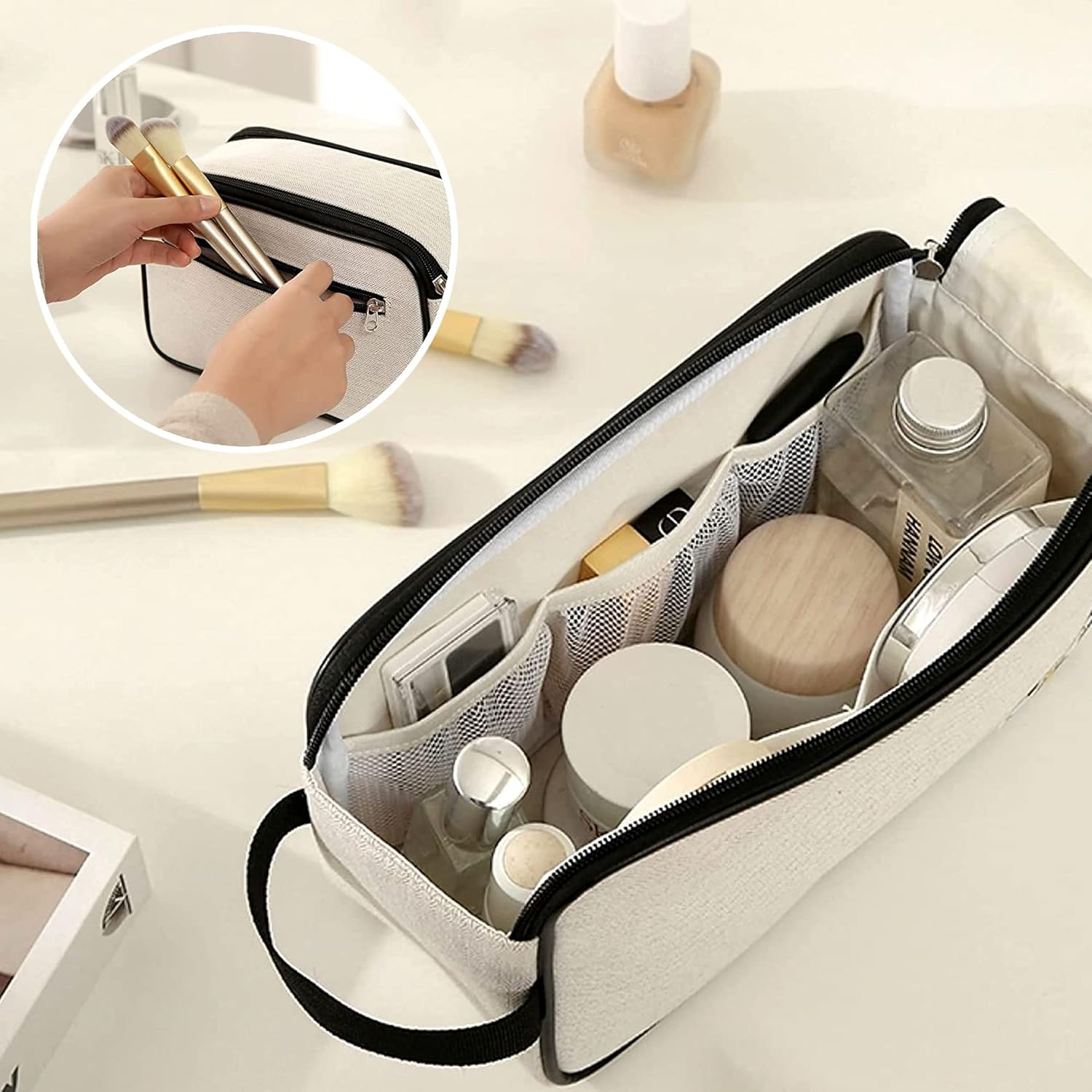 Shave Bag for Toiletries Cosmetics Makeup Beauty Bag Organiser for Travelling Shaving Gear Brushes Skincare from Paton Travel Australia image number 5