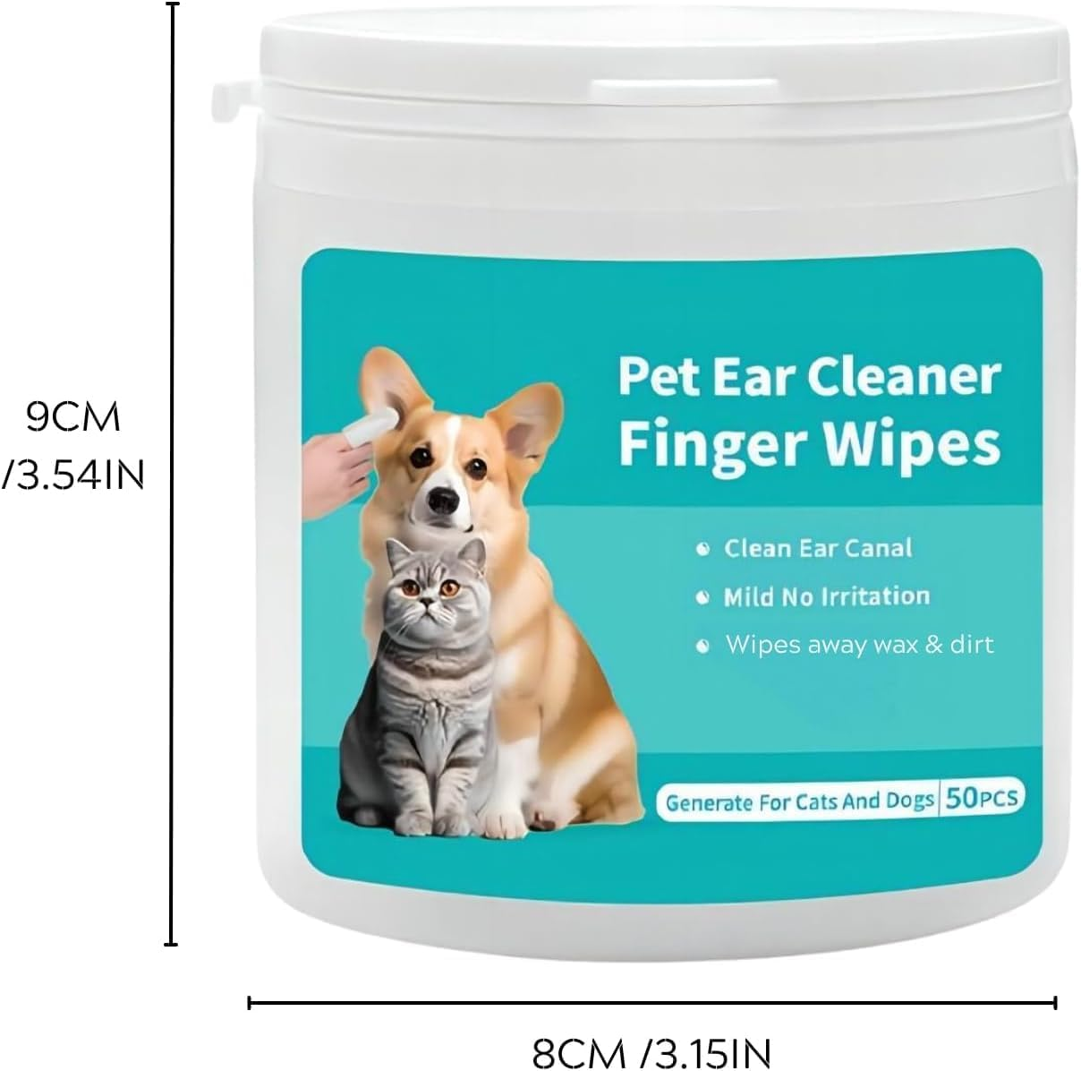 Mumoo Bear 50 Counts Ear Cleaner Finger Wipes, Dog Ear Cleaner, Grooming Kit Care for Dogs and Cats, Soft & Easy Cleaning Pads, Remove Wax, Dirt & Stop Smelly, Itchy, Non-Irritating-Upgraded image number 3