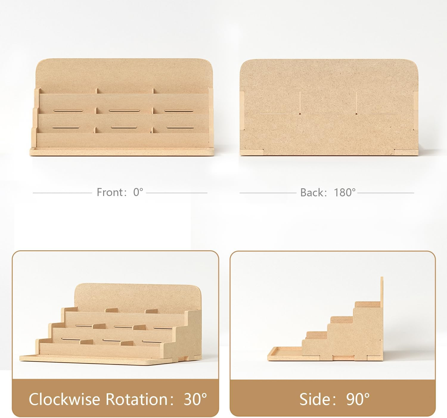 Bucasso Plastic Model Baking Rack, 4 Tier Paint Ink Bottle Paint Tool Storage Kit, MDF Material Model Tool Organizer, Craft Supplies Storage Rack for Tamiya/Gouda Paint and Miniature Model Tools, Gk3