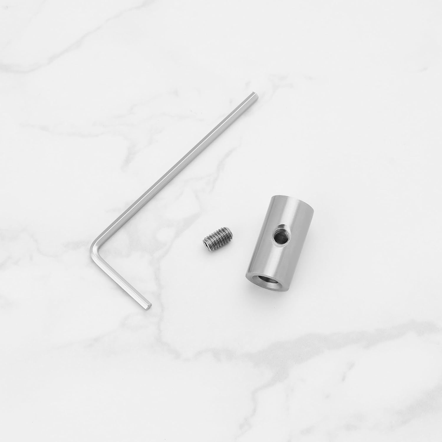 LT Easiyl 5Pcs 1Mm-1.5Mm Wire Rope Cable Clamp 304 Stainless Steel Wire Rope Clamp with Hexagonal Wrench, Length 15Mm Outer Diameter 8Mm Inner Diameter 3.5Mm image number 4