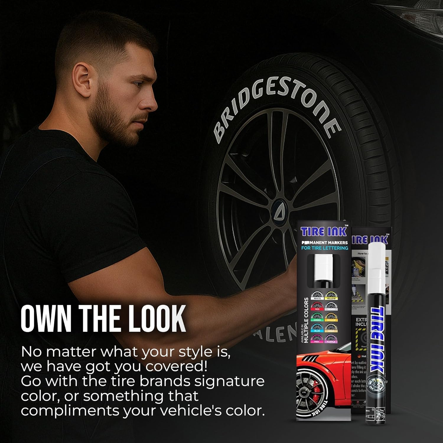 Paint Pen for Car Tires | Permanent and Waterproof | Carwash Safe (White, 1 Pen) image number 5