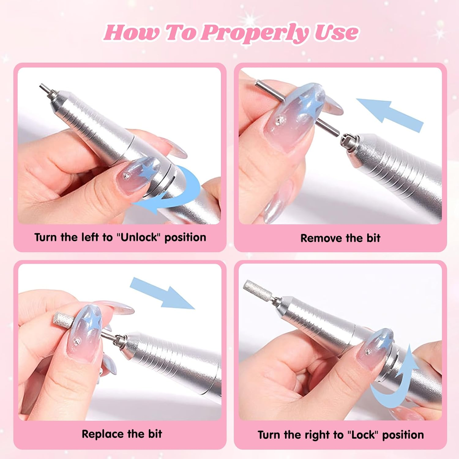 Vautvis Electric Nail File, Nail Cutter for Gel Nails, 2-In-1 Professional Electric Nail Cutter, 45000 Rpm, Manicure Set, Electric Nail File, Gel Nails and Acrylic Nails image number 6