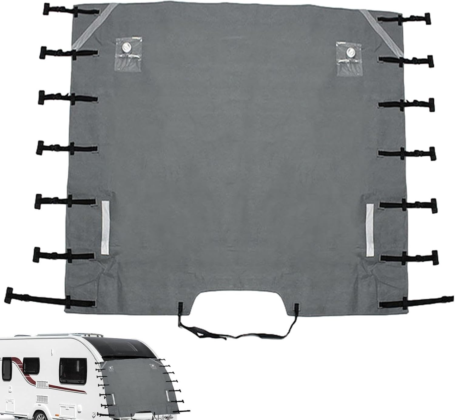 Lyanny RV Tow Cover,Caravan Waterproof Towing Front Cover - RV Towing Cover Caravan Covers Protector for Motorhome Waterproof with Reflective Strips image number 4