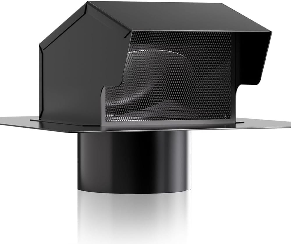 Roof Vent Cap,4 Inch Roof Exhaust Vent,Removable Roofs Vent,Rainproof and Snowproof,For Ventilation System-With Damper image number 5