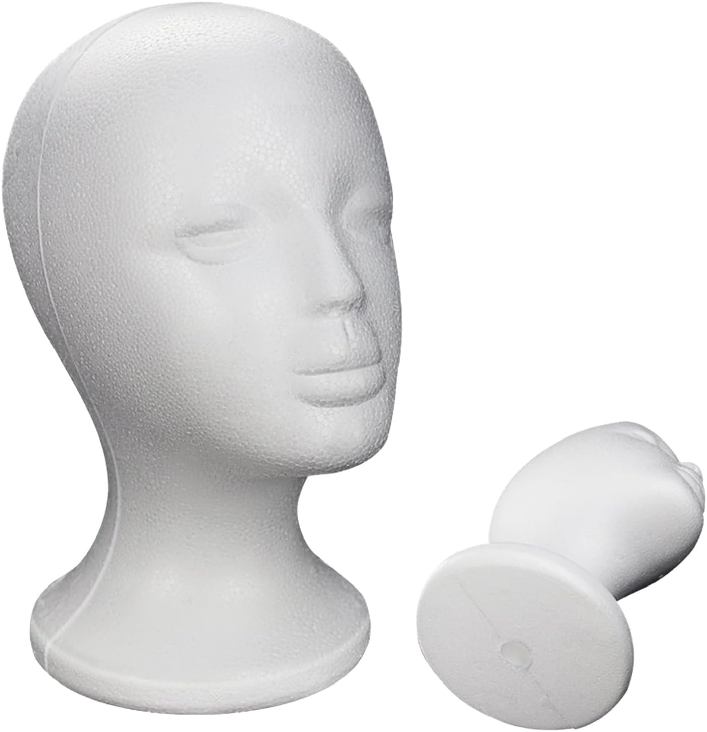 Female Styrofoams Head | Foam Heads for Wigs | Polystyrene Female Display Mannequin Head Dummys Wig Stand | Foam Mannequin Heads Display Rack White for Styling Fascinator Hats Sunglasses Scarves