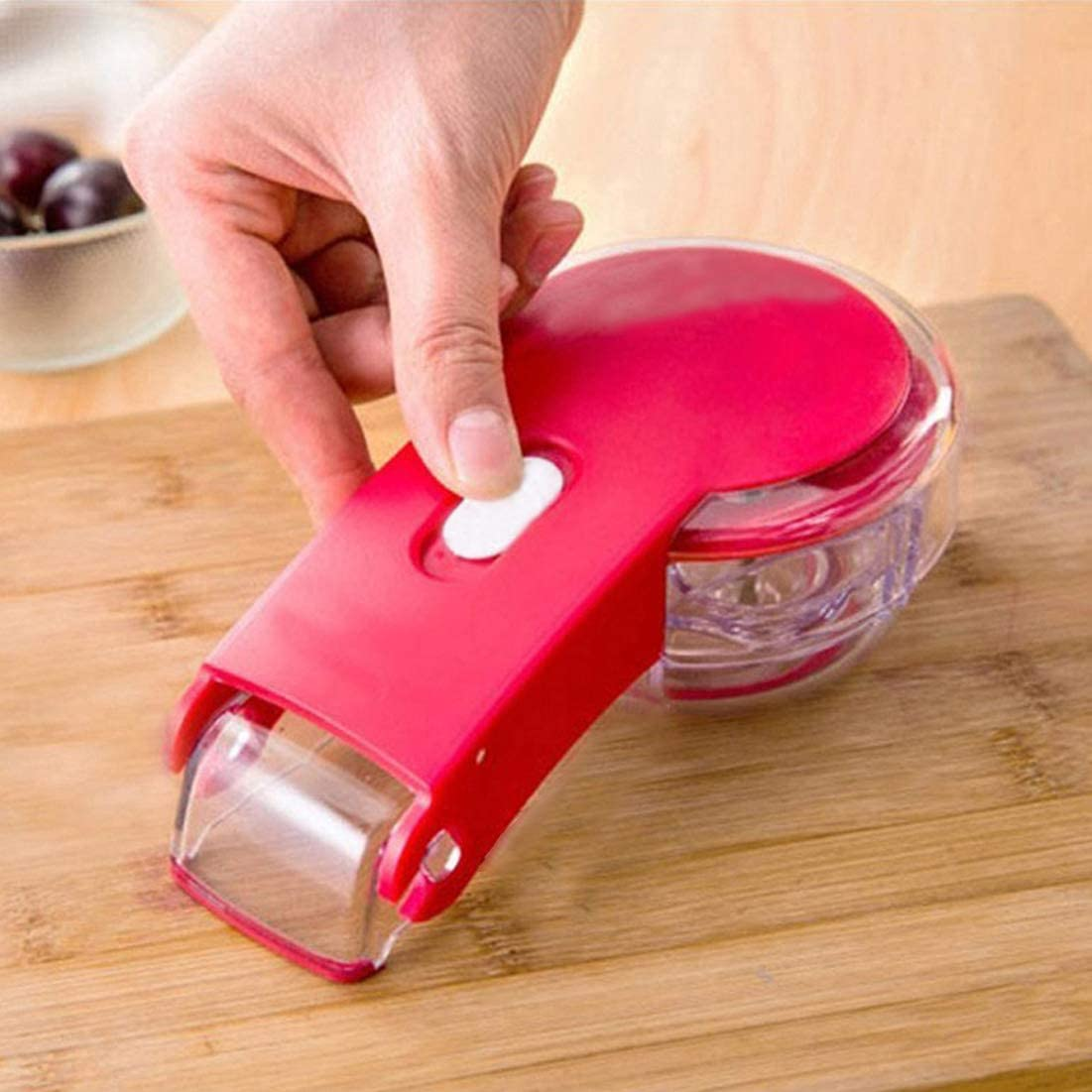 Condello Casa Kitchen Aid Cherry Pitter Stainless Steel Plastic Deluxe Multi Fruit Pit Corer Core Cutter Remover Prep Helper Machine Mason Jar Tool Gadget Red for 6 Cherries Plums Olives Berries image number 5