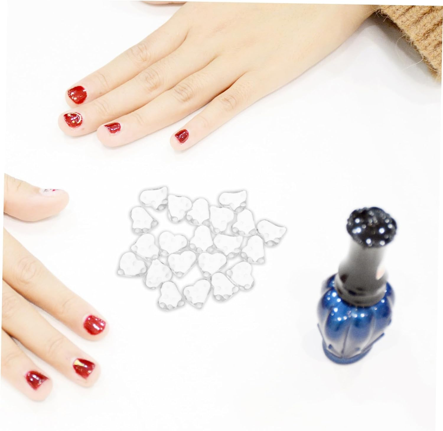 MUCKLILY 20Pcs Transparent Glass Nail Display Color Cards for Manicure Practice Nail Sample Color Boards image number 3