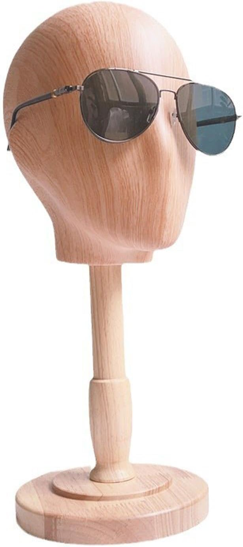 Amagogo Wooden Mannequin Head Stand for Hats Caps,Wig Head Holder Prop Detachable Wood Stand for Shop Styling Hanging Wig Wig Making image number 4