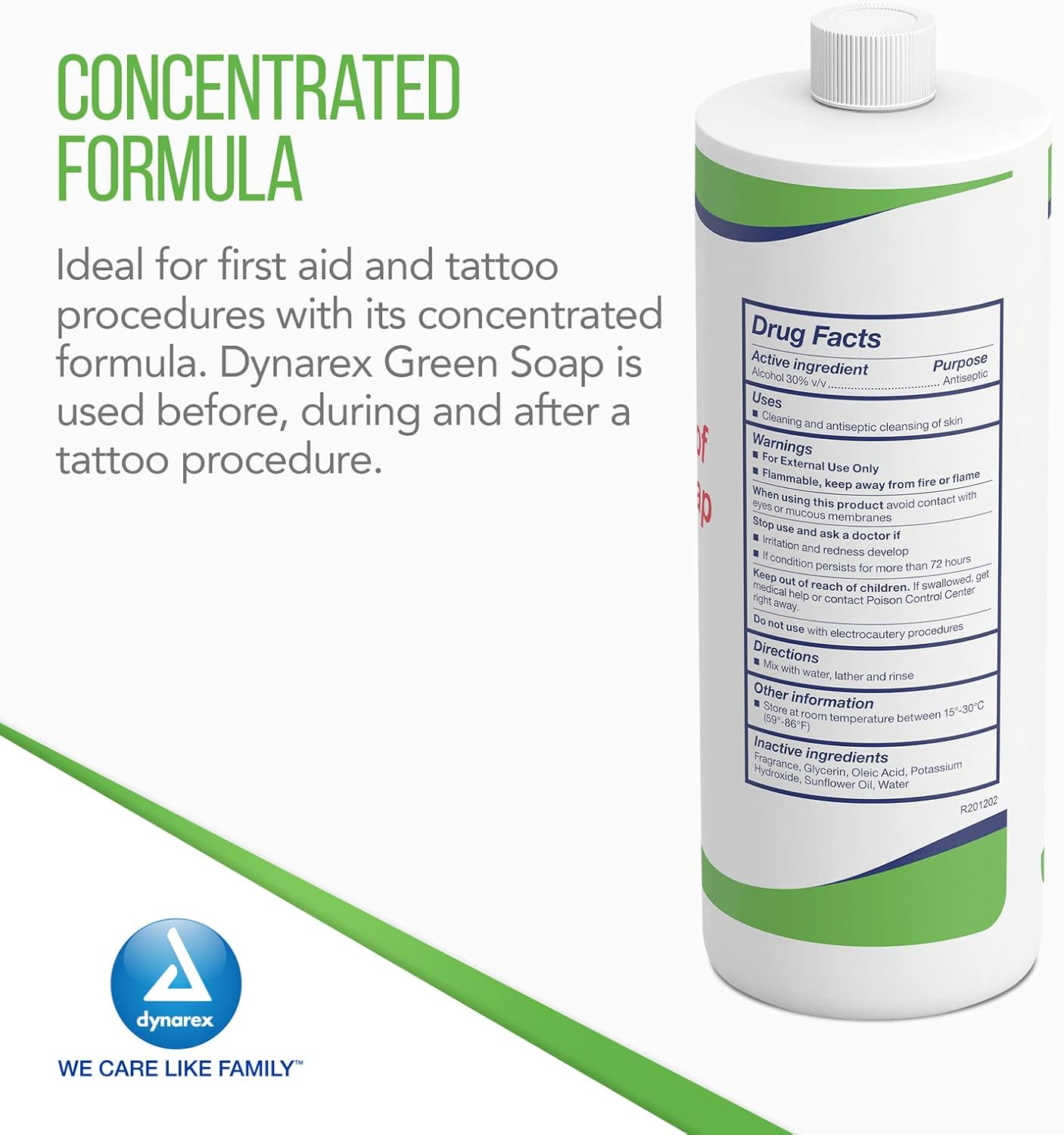 Dynarex Green Soap, 16 Ounce (Pack of 12)