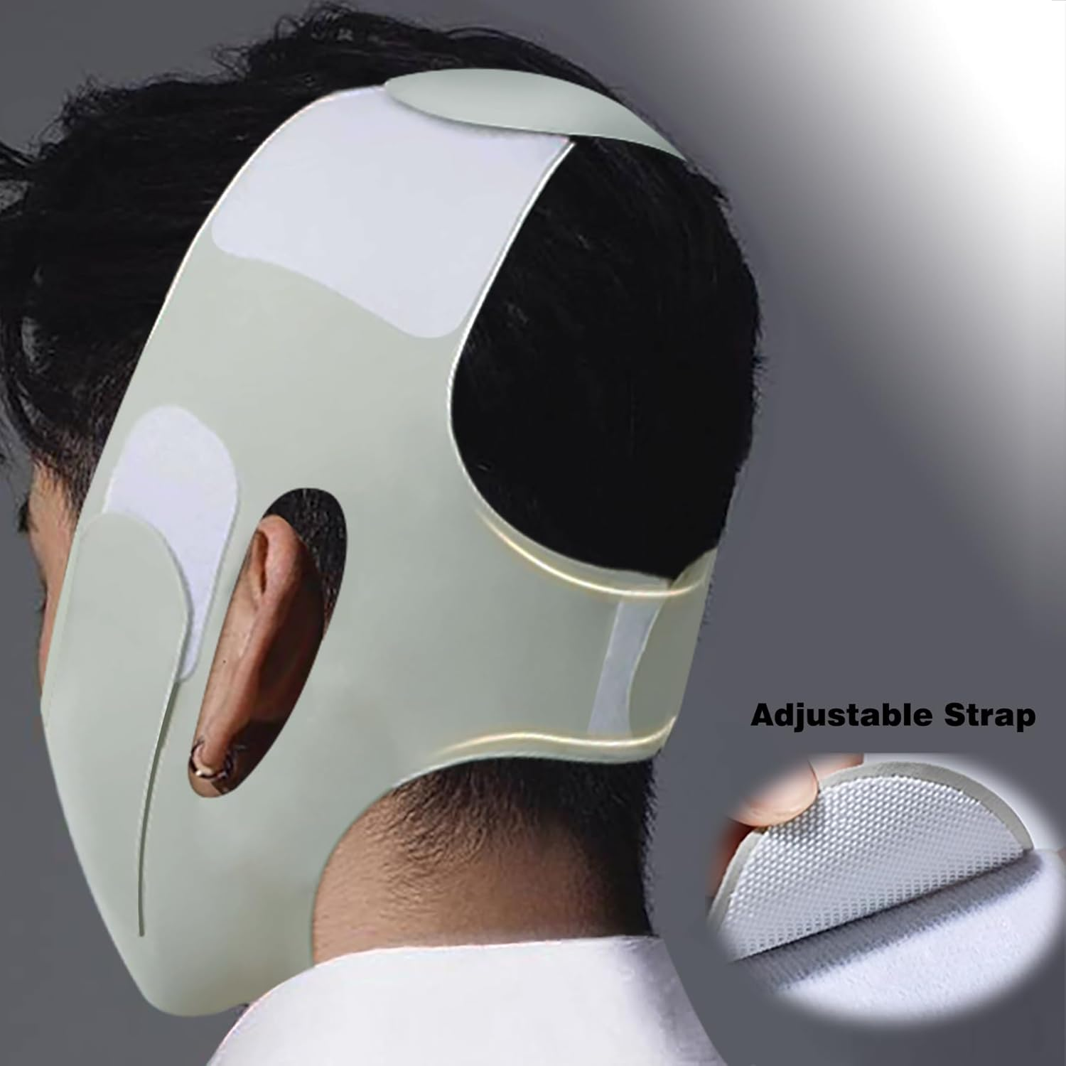 2-Pack Unisex Chin Strap for Snoring | Adjustable, Breathable & Skin-Friendly, Universal Fit Anti-Snore Set for Couples & Sleepers (Gray) image number 3