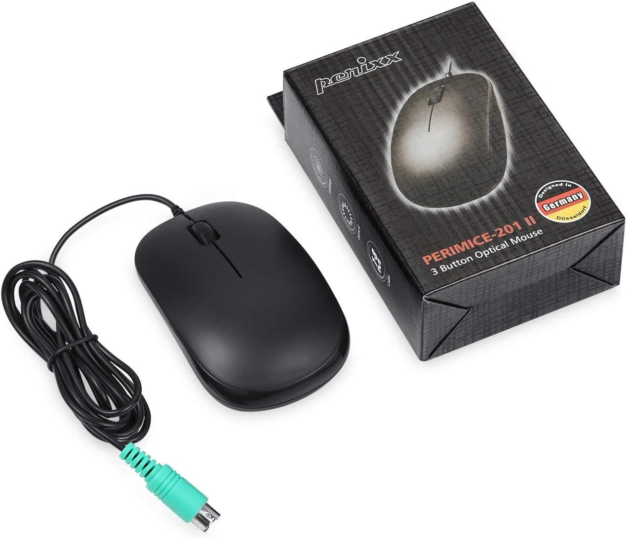 Perixx PM-201PB-10042 Wired PS2 Mouse, Black image number 4