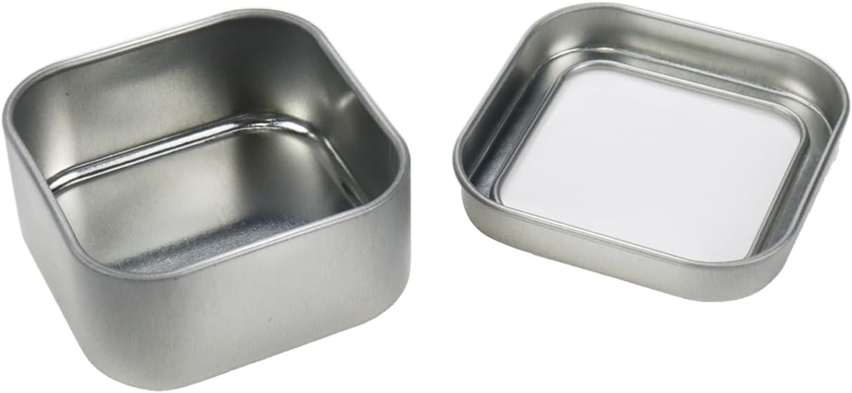 Coshar 10Pcs Square Metal Storage Organizer Mini Tin Box with Clear Window Lids for Candy, Candles, Lip Balms and Solid Perfumes (Silver) image number 6