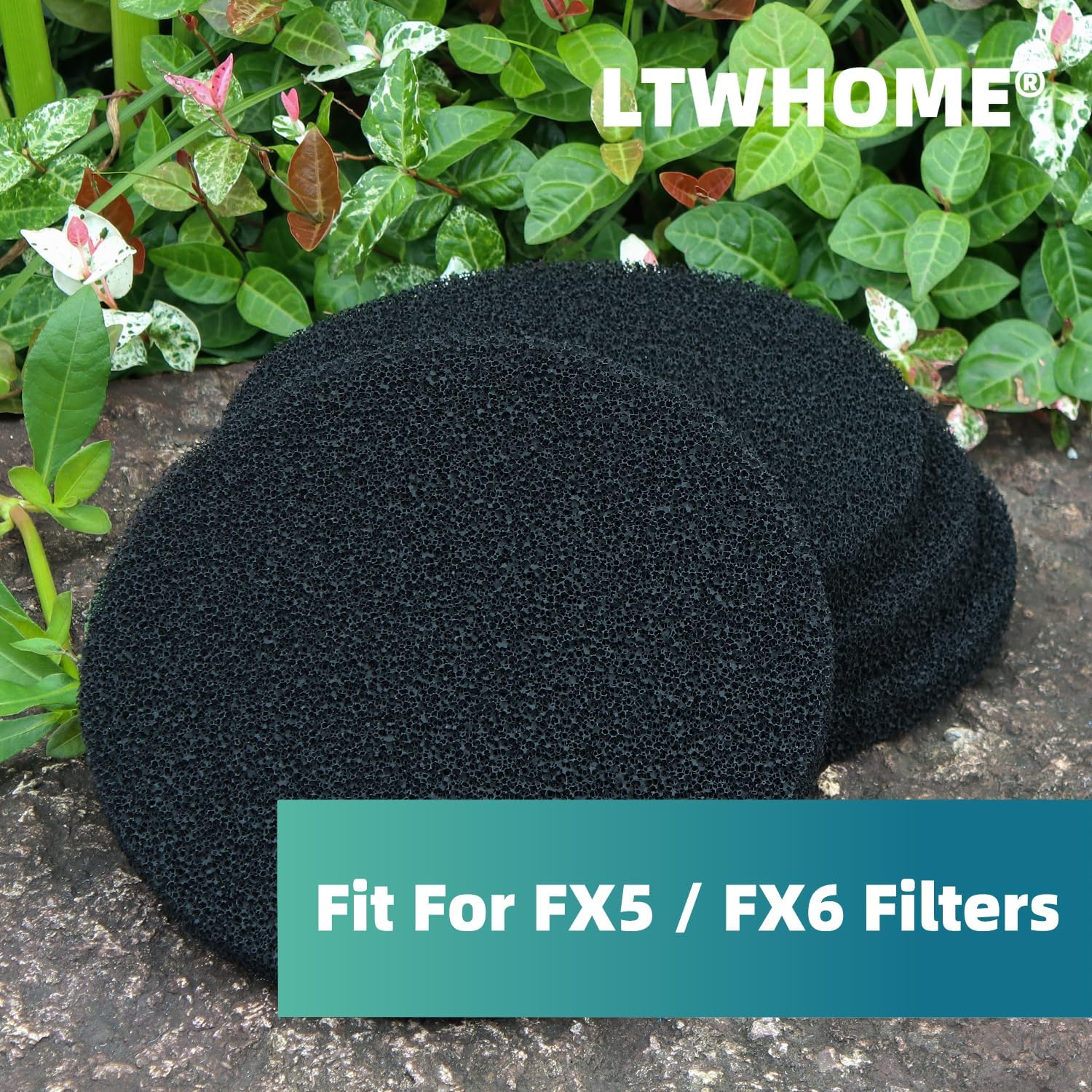 LTWHOME Activated Carbon Impregnated Filter Pads Suitable Fit for Fluval FX5 / FX6 Filters(Pack of 6)