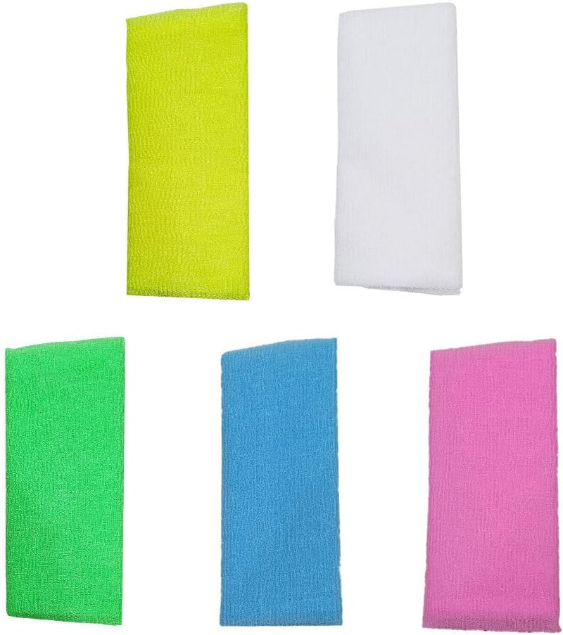 Stay Fresh and Rejuvenated with Soft and Comfortable Washcloth Towel Easy to Clean Nylon Exfoliating Washcloth Towel, White - Pink image number 4