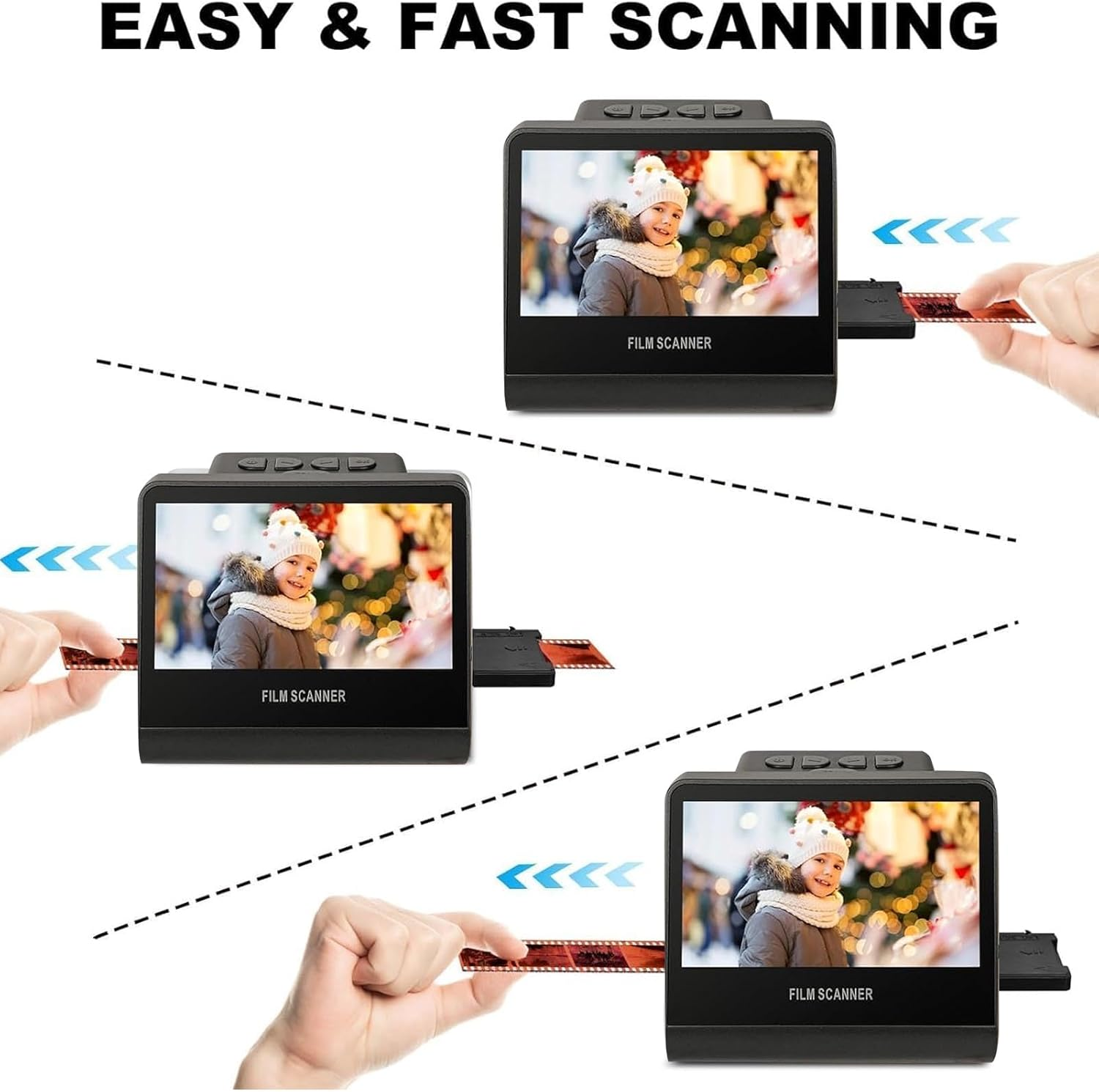 22MP Film & Slide Scanner, 35/126/110/135/126/110/50Mm, Convert Slides and Negatives to Digital Photos, 16GB Storage, Digital Photo Frame Fucntion image number 5