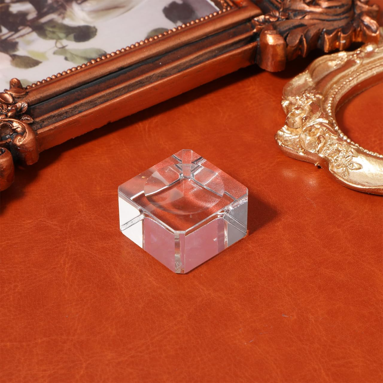 BESTOYARD Crystal Ball Stand Clear Glass Ball Base with Concave for Displaying Objects for Crystal Balls Eggs and Sports Balls image number 2