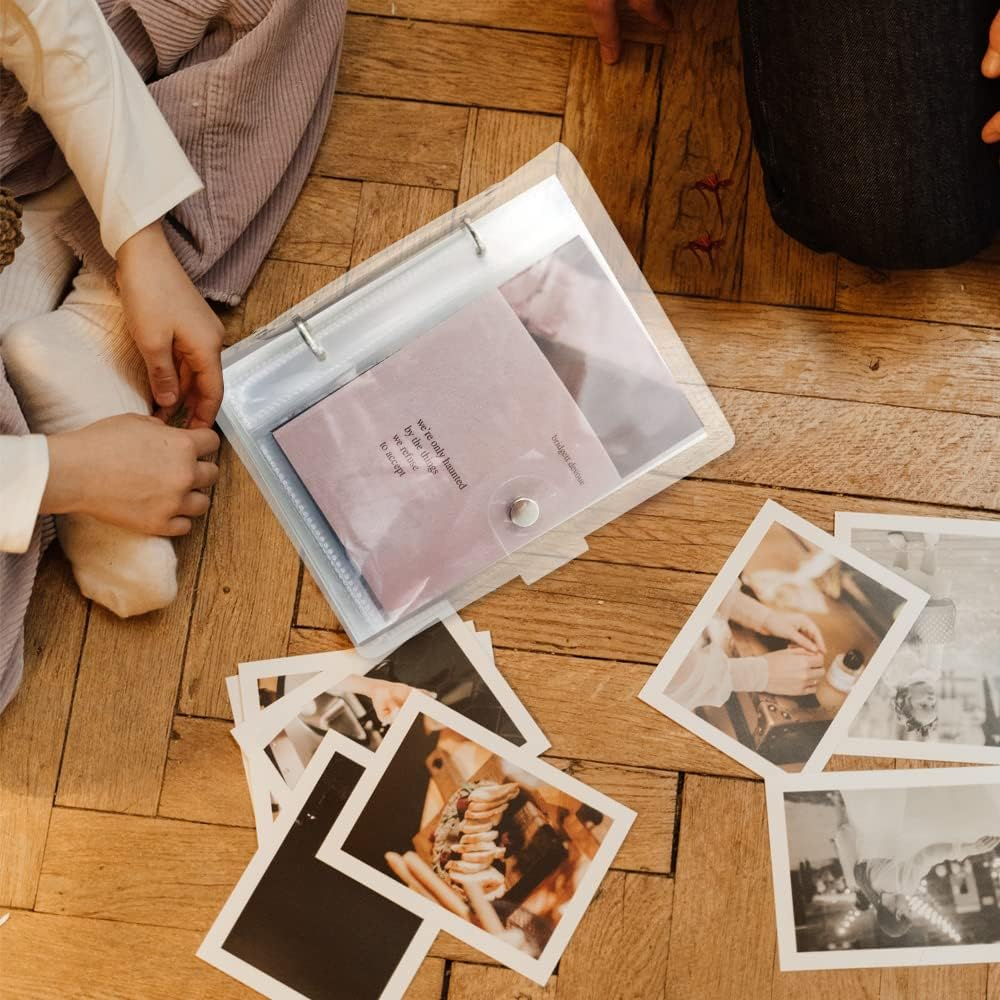 Clear Small Photo Album for 4&times;6In Photos, Loose-Leaf Photo Book, Small Brag Book with 25 Clear Inner Pages, Holds 50 Photos, Style A image number 4