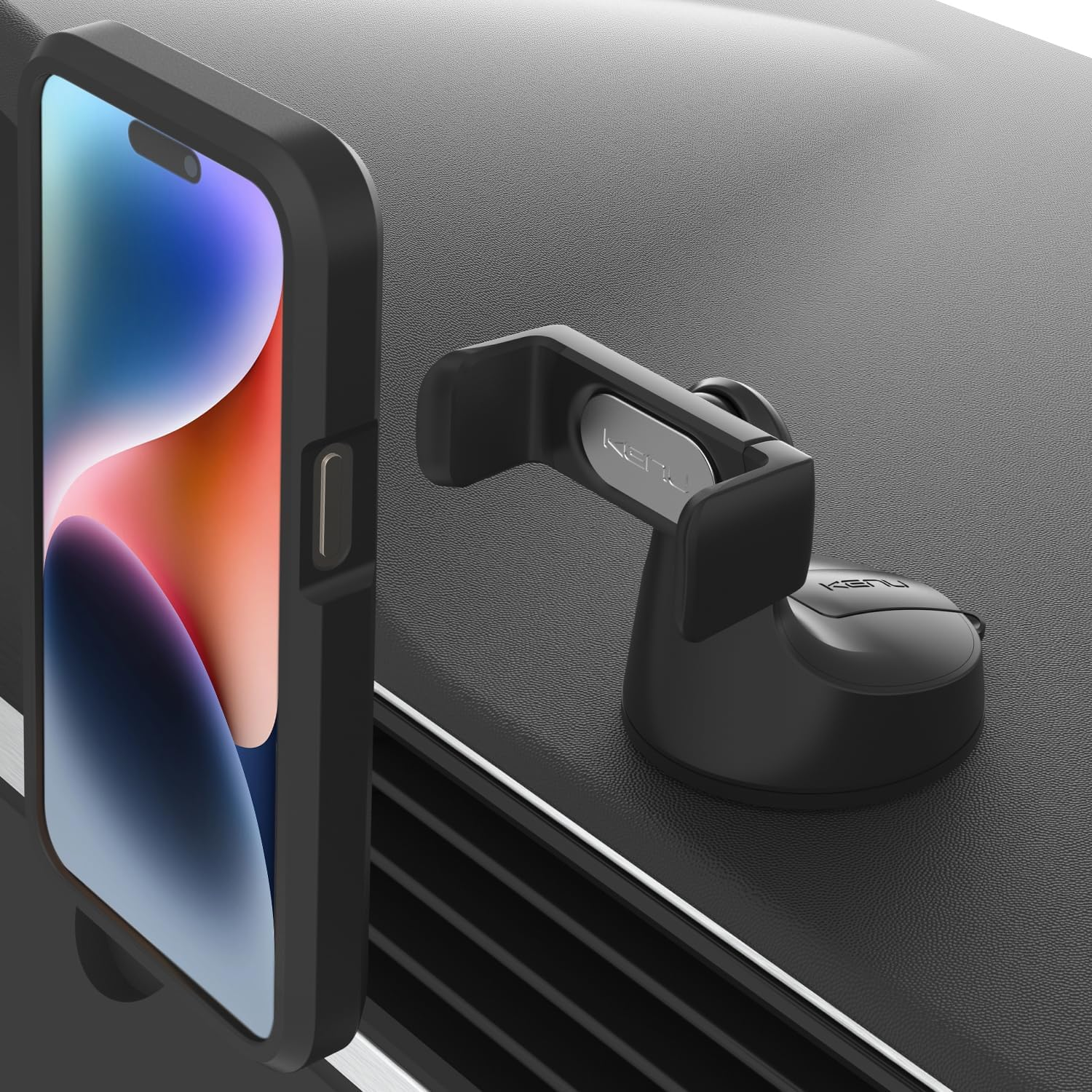 Kenu Airbase Pro, Incar Suction Phone Holder for Smartphones, (360 Degree Pivot), (Fits All Smartphones), Universal Car Mount Cradle for Windscreen or Dashboard - Black image number 3