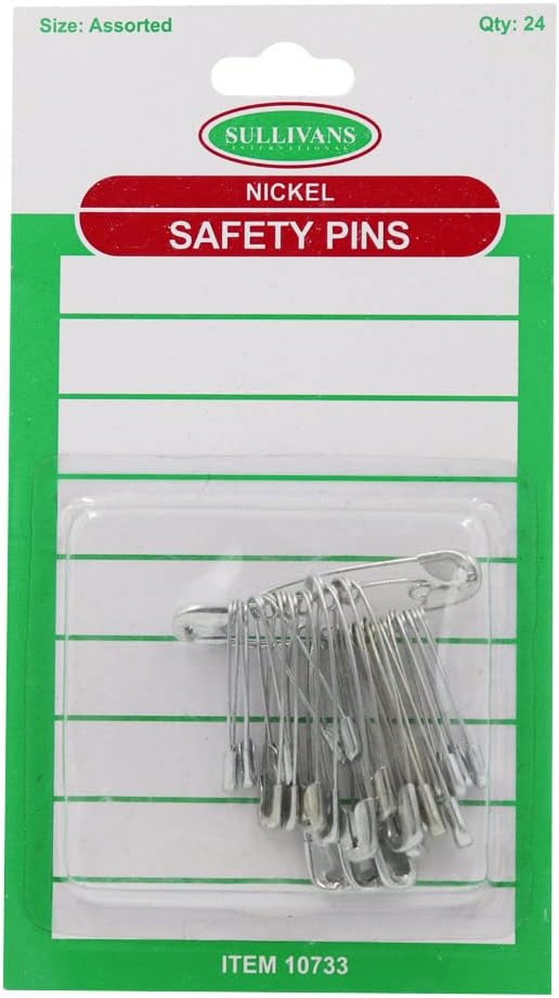 Sullivans Safety Pins 24 Pieces, Assorted Size, Silver image number 2