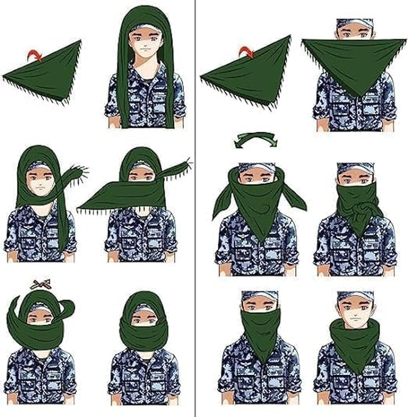 100% Cotton Scarf Arab Tactical Desert Thickened Scarf Wrap for Women and Men with Tassel 43X43 Inches image number 2