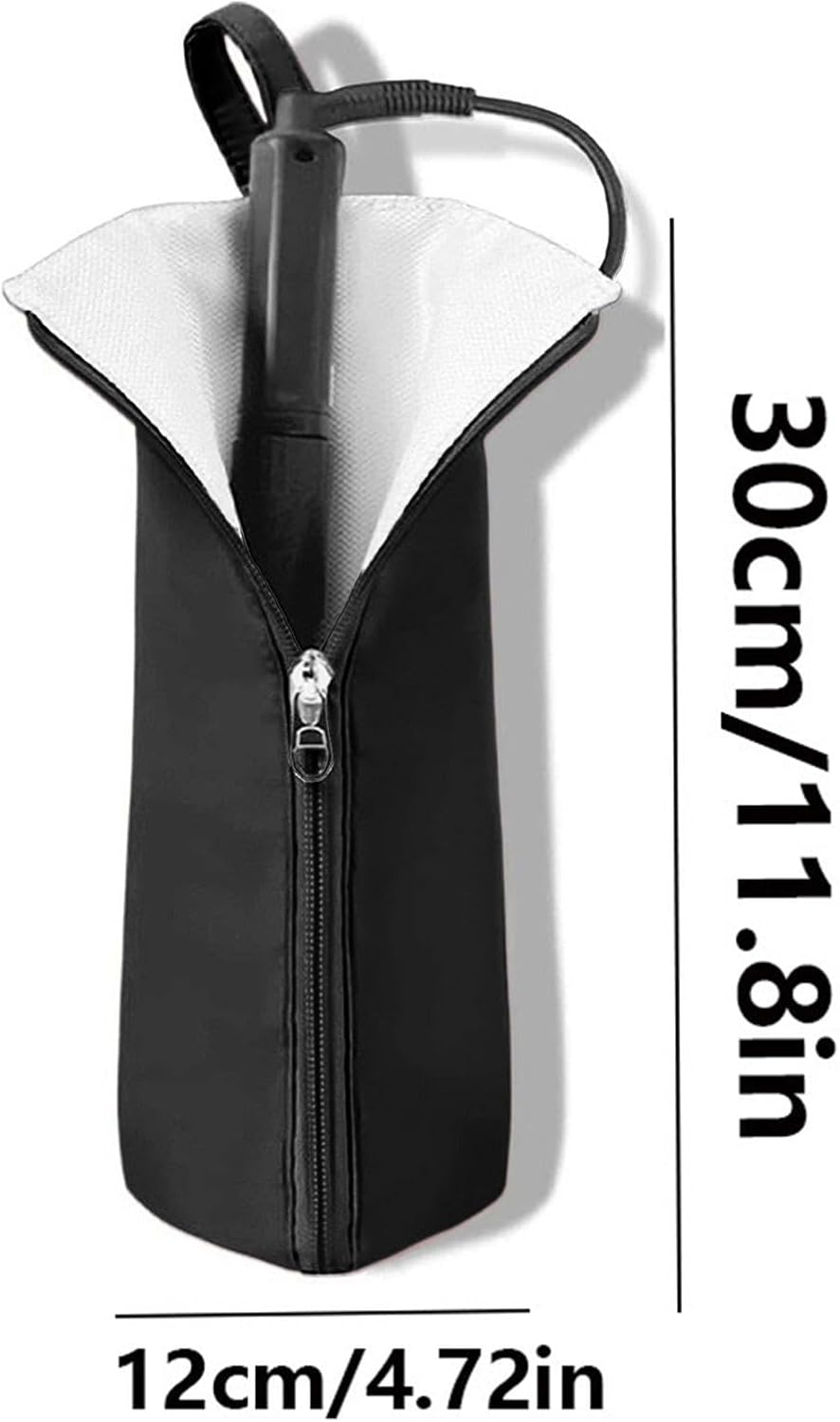Xvilmaun Curling Iron Heat Resistant Pouch,Hangable Blow Dryer Holder - Heat Resistant Storage Bag for Hair Straightener, Bathroom Pouch Organizers for Vanity Organization image number 6