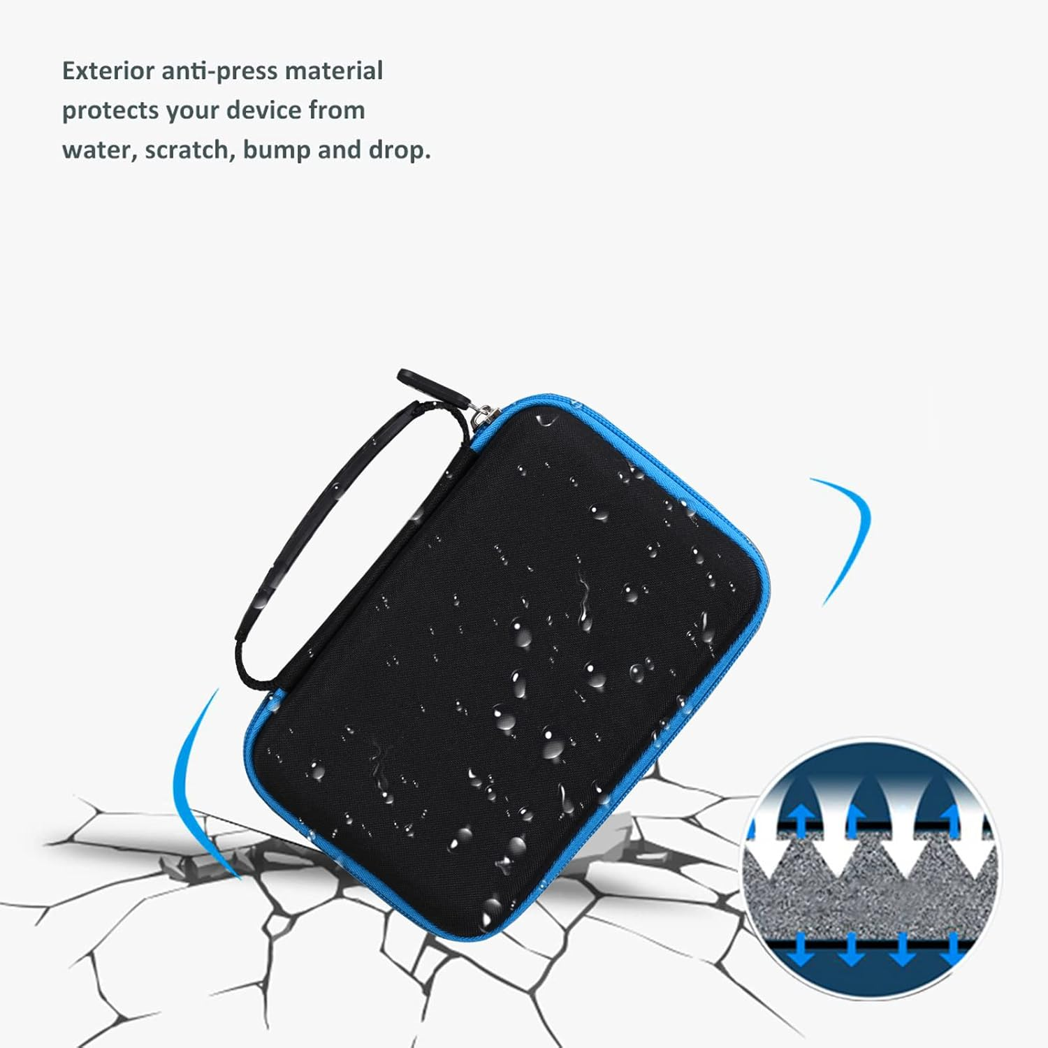 Aproca Hard Storage Travel Case Bag Fit Vtech Kidibuzz / Vtech Kidibuzz G2(Black - Inner Blue)