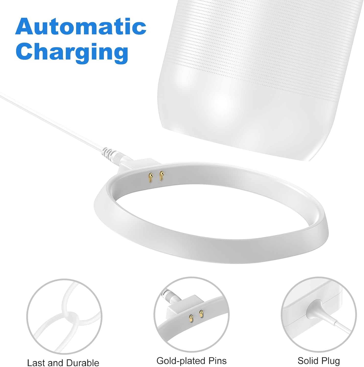 Soarking Charging Base Compatible with Sonos Move with 45 W Detachable Wall Charger 6.6 Feet Cable (White) image number 3