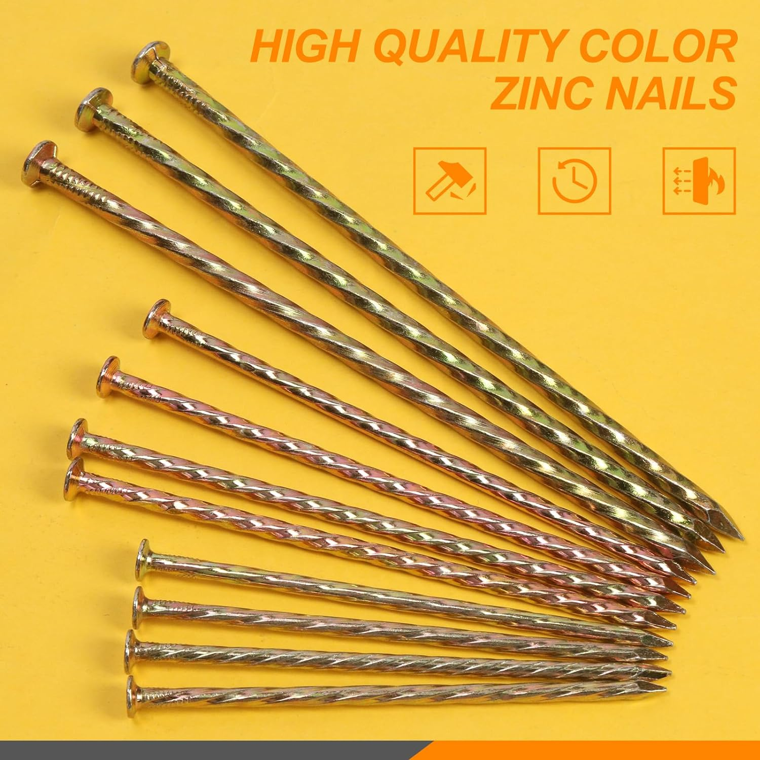 40Pcs Artificial Turf Stakes Galvanized Metal Spiral Landscape Spikes Set, 5" Landscape Anchor Spikes Edging Garden Nails for Lawn Fabric, Fake Landscaping Grass, Artificial Turf image number 3