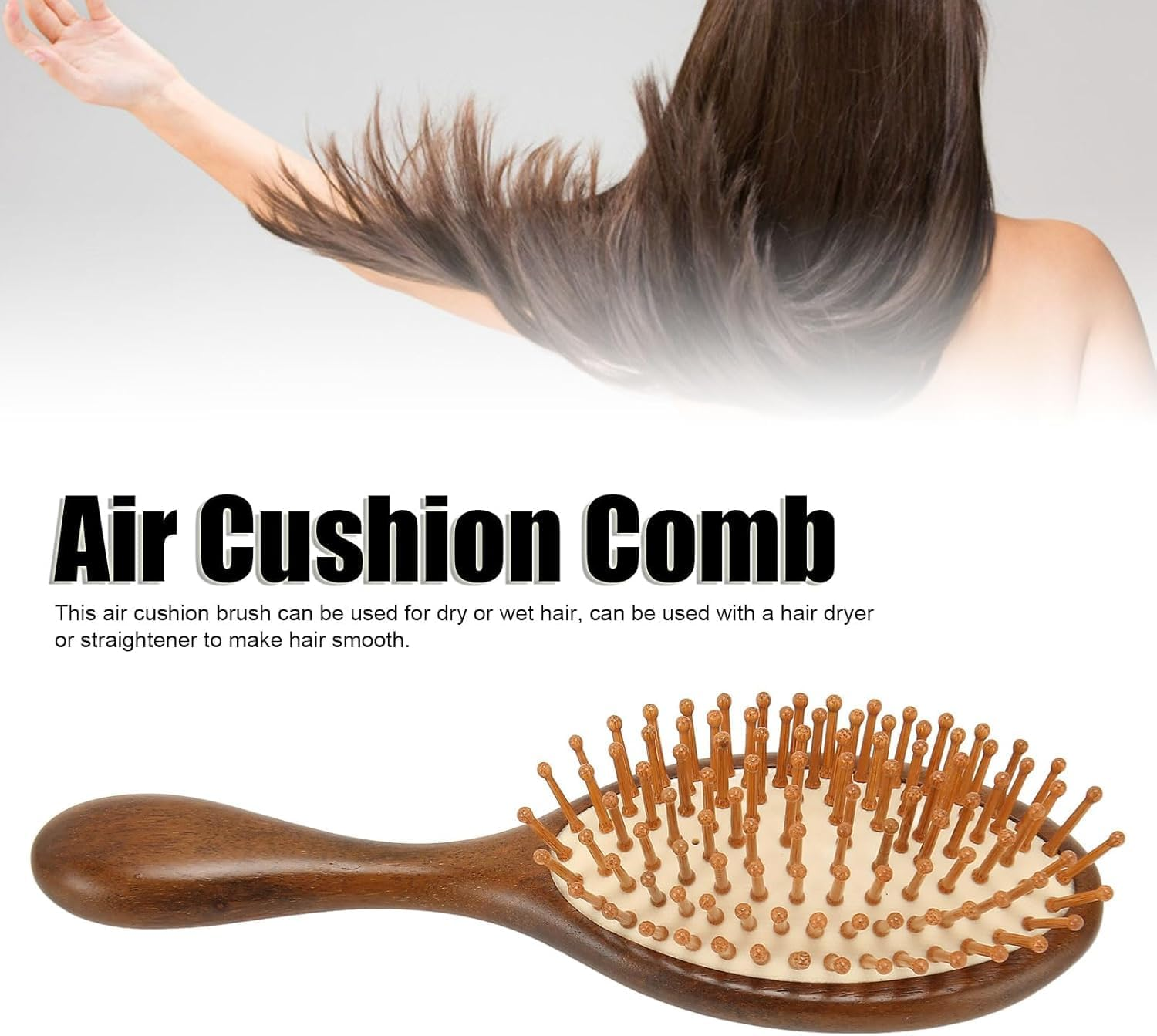 Havvo Hair Brush, Sandalwood Wooden Massage Comb, Air Cushion Comb for Men and Women with Cleaning Brush, Wooden Hairbrush Detangling Brush and Brush for Thick or Long Hair image number 3