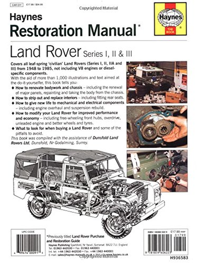 Land Rover Series I, II & III Restoration Manual image number 1