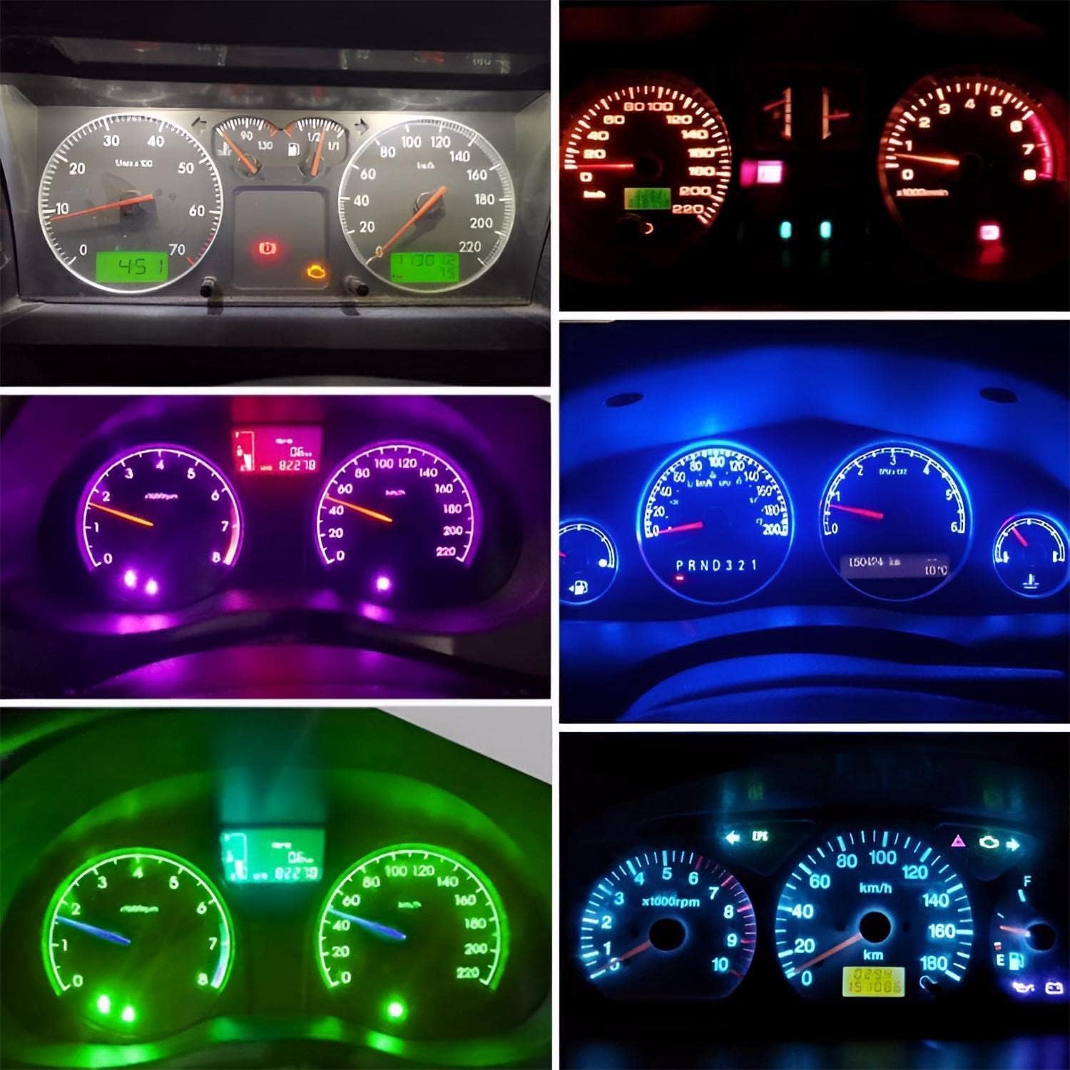 AUXLIGHT Ice Blue T5 37 74 2721 PC74 PC37 LED Bulb, 3030 Chips Super Bright 12 Volt Replacements, Interior Dome Map Dashboard Indicator Instrument Panel Gauge Cluster Lamp Lights (Pack of 10) image number 3