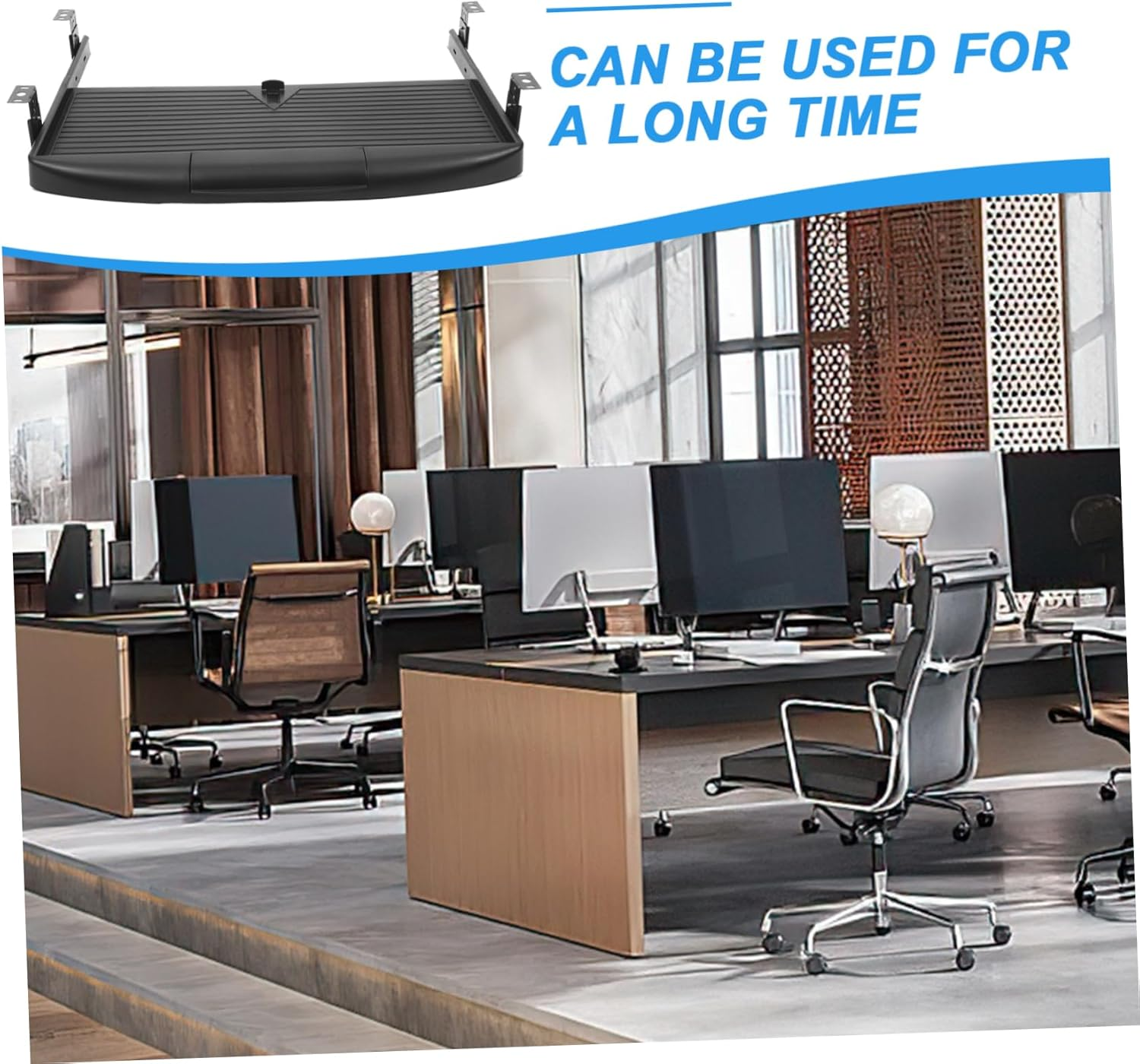 OSALADI Full Extension Keyboard Tray under Desk Multi-Purpose Drawer Style Keyboard Storage Tray with Guide Rails for Smooth Slide Out Desk Organizer for Typing and Computer Accessories image number 4