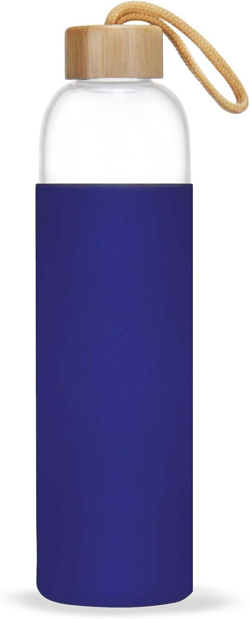 Wilfred Eco 650Ml Portable Glass Water Bottle with Protective Silicone Sleeve | Leakproof | BPA Free | Dishwasher Safe | Reusable | Slimline for Convenience (Bold Grey)