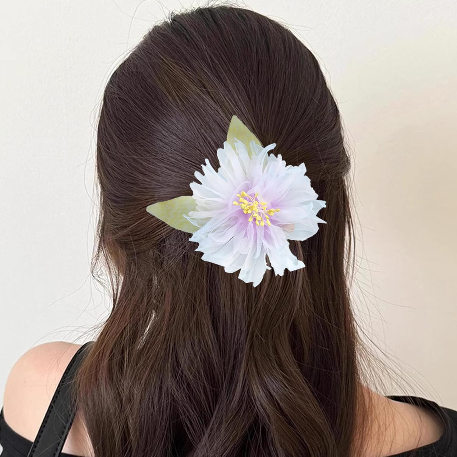 BSITSSS 3 PCS Flower Hair Clips, Fairy Flower Hair Pins, Hairpin Hair Accessories for Women Girls Summer Hawaiian Beach Wedding Bridal Shower Party image number 6