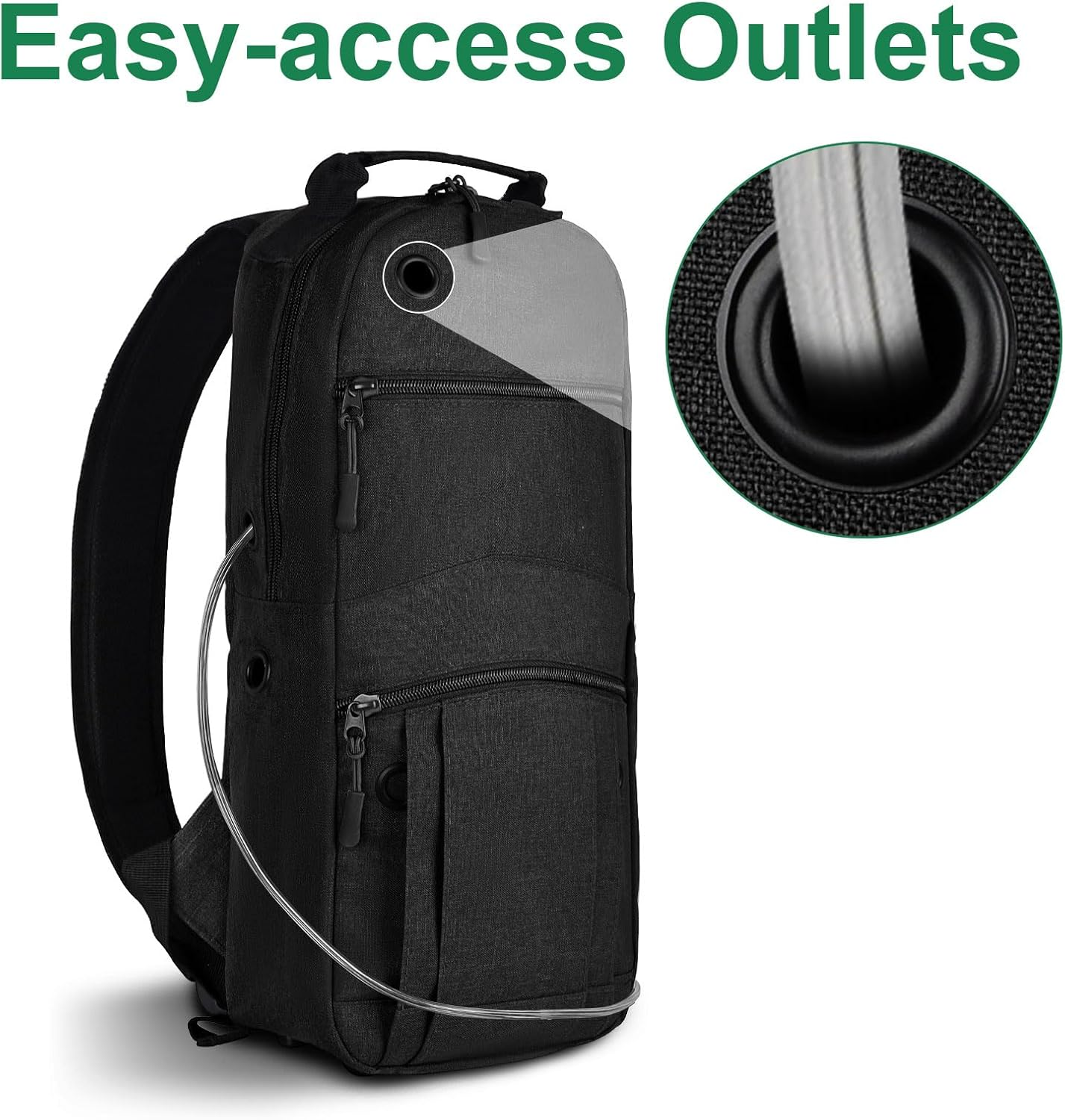 Portable Oxygen Tank Backpack for Size M2, B/M6, C/M9, ML6, A/M4, C/M9, Comfortable Medical Oxygen Cylinder Backpack Bag with Durable Straps for Travel - Not Suitable for Size D (Black), Black image number 6