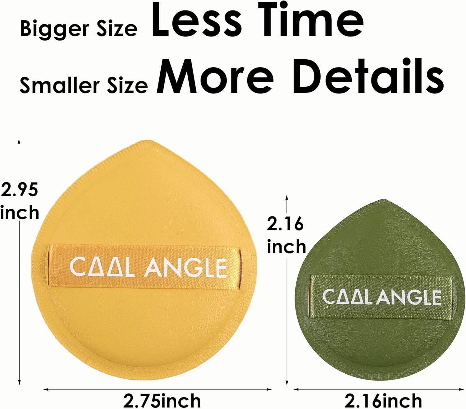 COOL-ANGLE 5Pcs Makeup Sponge for Foundation Concealer and Powder, Latex Free Blender Sponge for Natural and Easy Makeup Soft Long-Lasting and Beginner-Friendly, Green, Medium