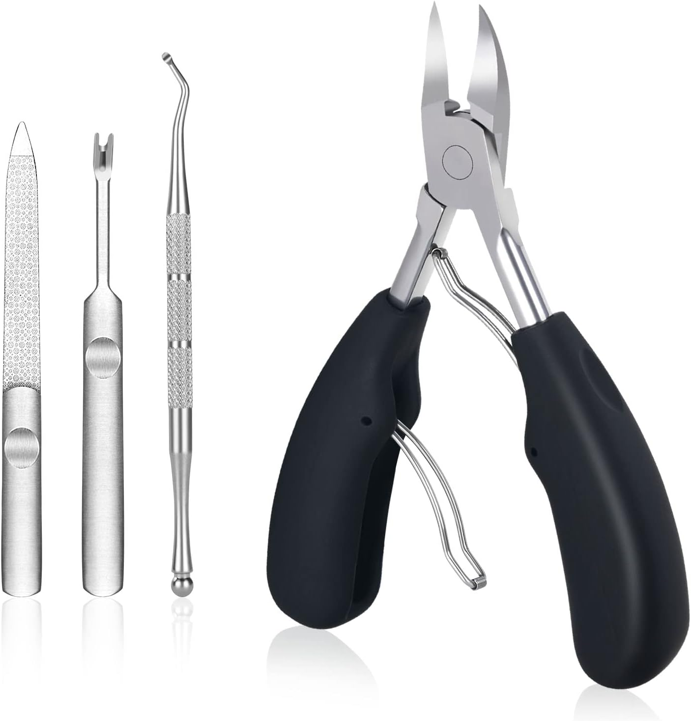 URAQT Toenail Clippers, Precision Nail Clippers Toenail Cutter for Thick or Ingrown Toenails, Heavy Duty Stainless Steel Cuticle Scissors Nail Nippers, with Protective Cover