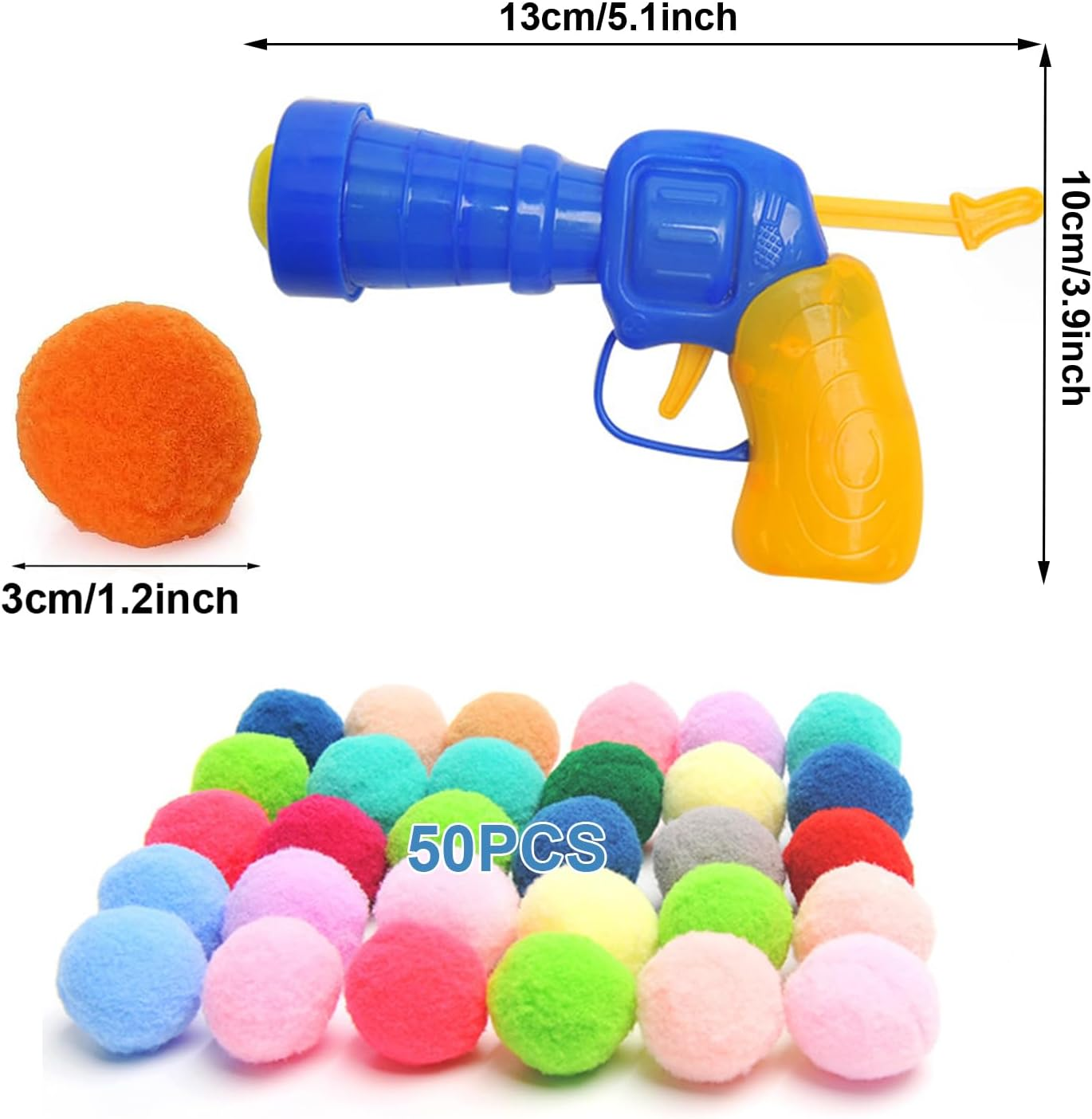 SXFENG Cat Toy, Interactive Cat Toy, Cat Toy Balls with Cat Toy Launcher, Cat Toy for Cats and Kittens, Toy for Indoor Pets, Cats, Dogs (50 Balls)