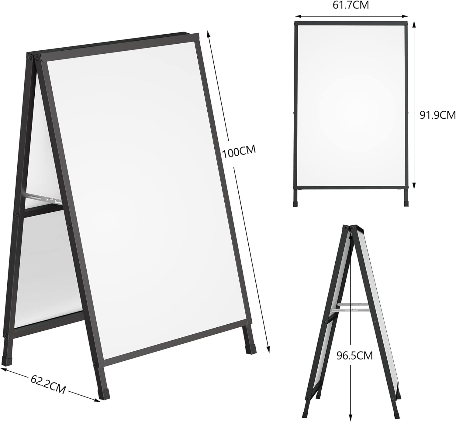 A Frame Sign Holder Outdoor Sandwich Boards Holder 60X90 CM Sidewalk Signs for Businesses Outdoor - Holder Only