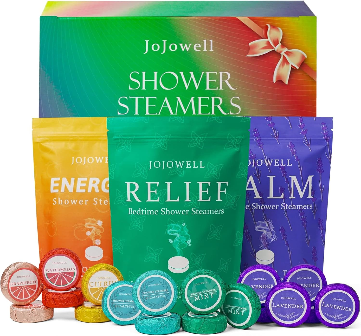 Jojowell Shower Steamers Aromatherapy - 18 Pack Shower Bombs Birthday Gifts for Women, Organic Essential Oils, Self Care, Stocking Stuffers for Adults, Christmas Gifts for Women, Men, Mom image number 3