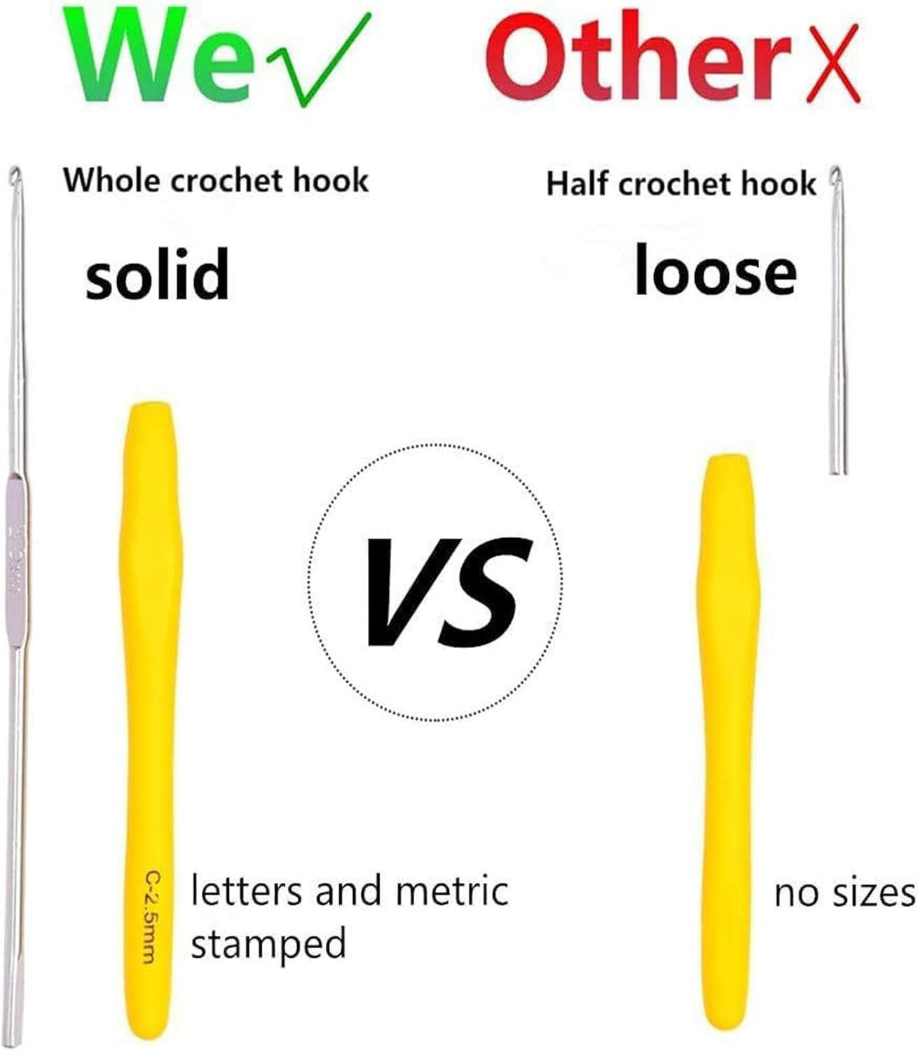 63 Pcs Crochet Hook Set, 13 Sizes 2Mm-10Mm, Ergonomic Soft Grip Handles Crochet Needles Kit with Bag for Arthritic Hands. Crochet Starter Kit for Beginners Knitting Yarn Lovers image number 5