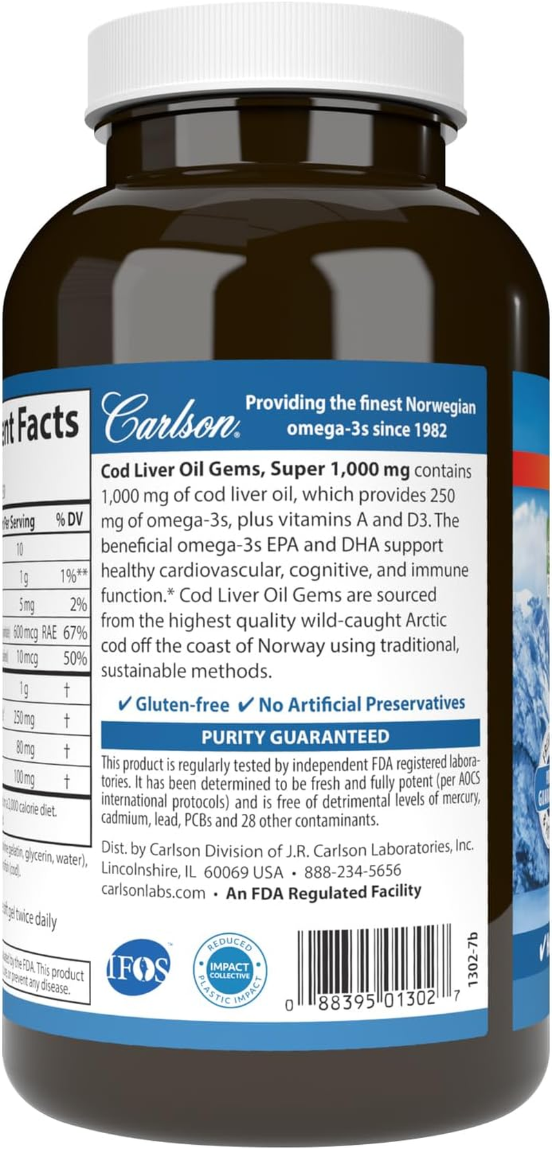 Carlson Carlson Super Cod Liver 250 Soft Gels image number 6