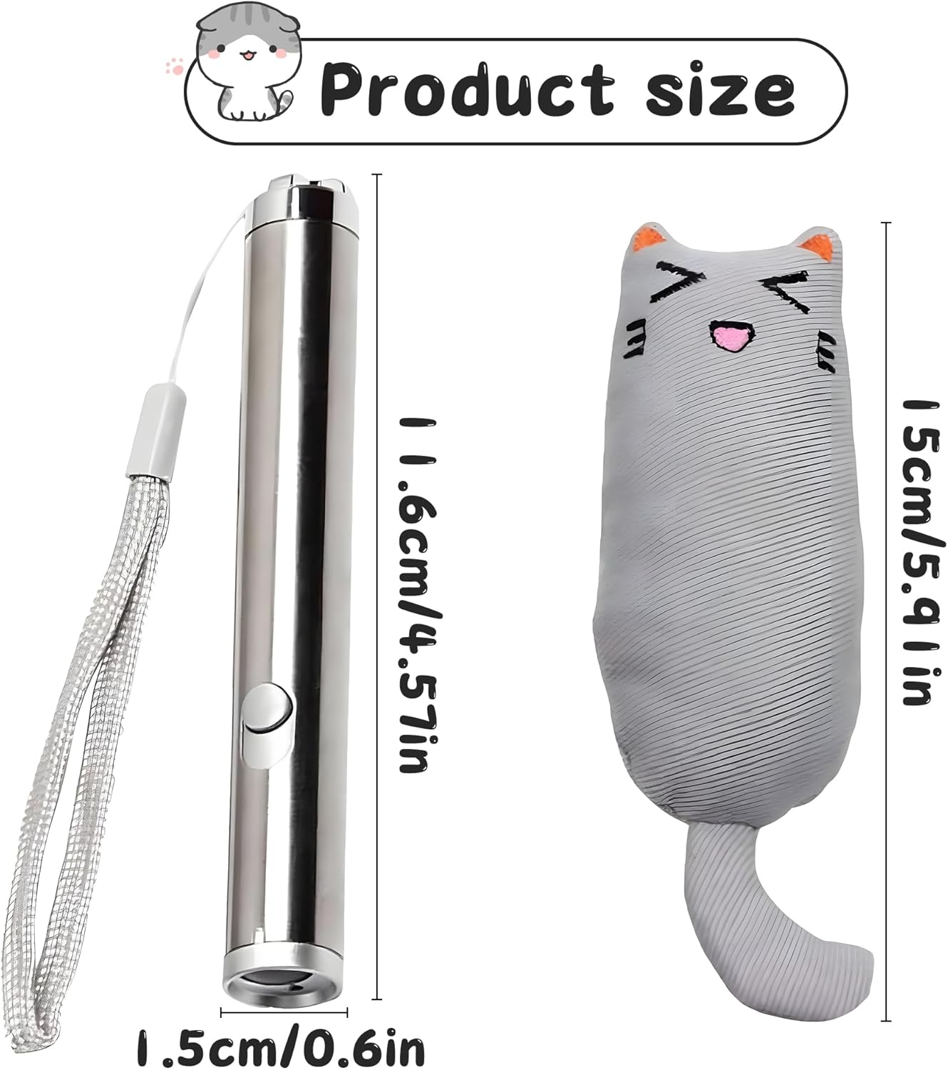 Cat Laser Pointer Toy with Catnip Pillow, Interactive Cat Toy for Indoor Play & Exercise, 1 Pack 2 in 1 LED Pointer Cat Toys for Cat Owners image number 1