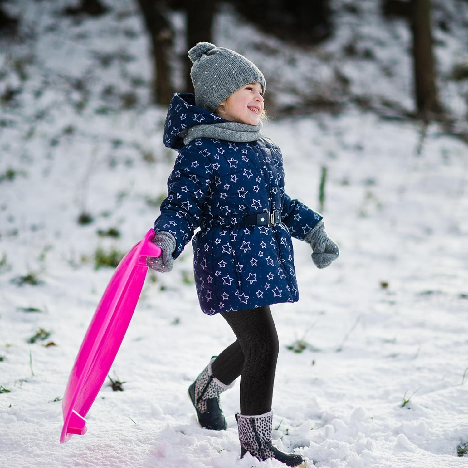 ZERULETS Baby Girls Boys Tights Cable Knit Girls Cotton Leggings Kids Thick Warm Pantyhonse Newborn Stockings 4 Pack for 6 Months-6 Years image number 2