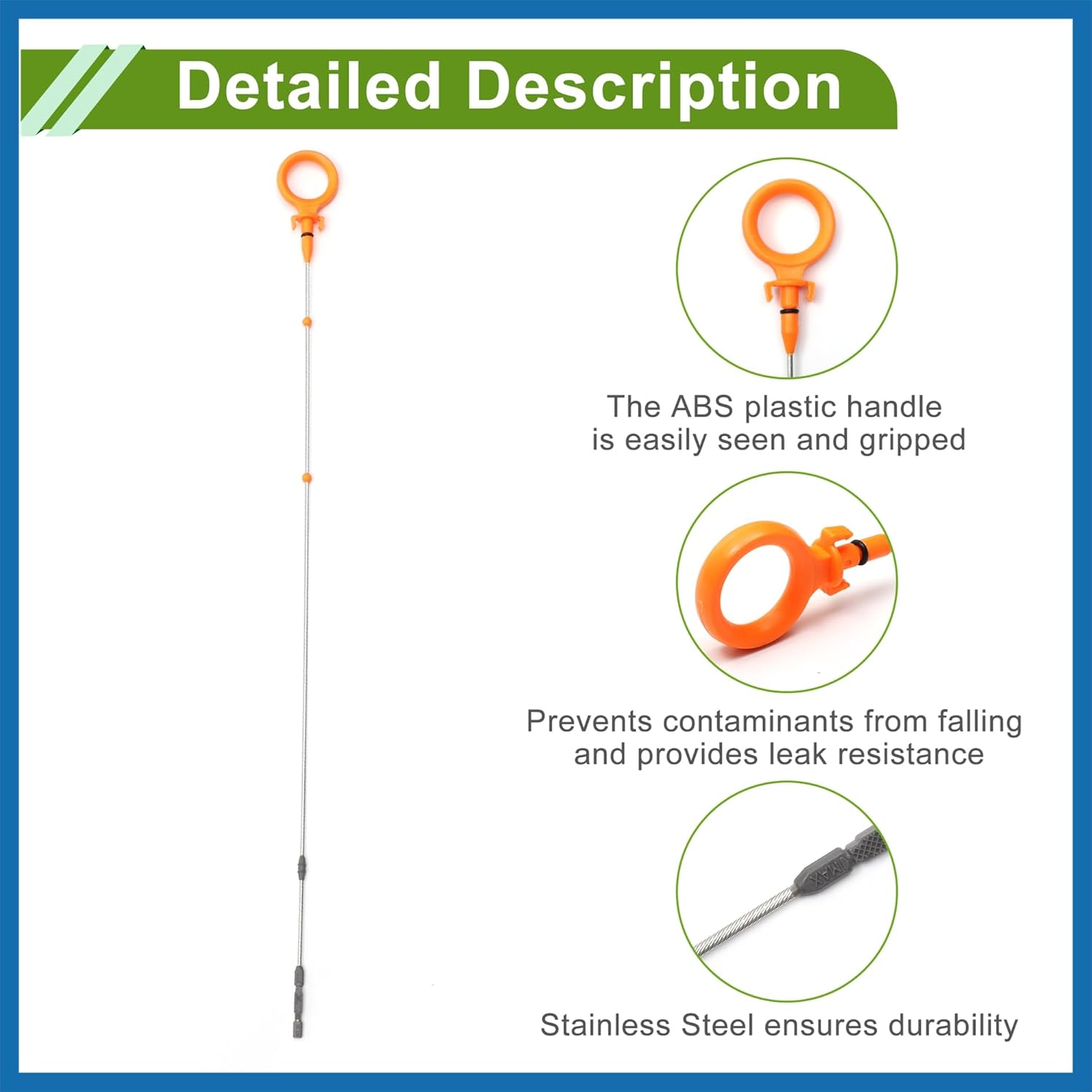 No.06F115611E Engine Oil Dipstick for Volkswagen Golf Variant 2004-2007 Orange Oil Level Dip Stick Double Hole Indicator Plastic Metal 1 Pcs image number 4