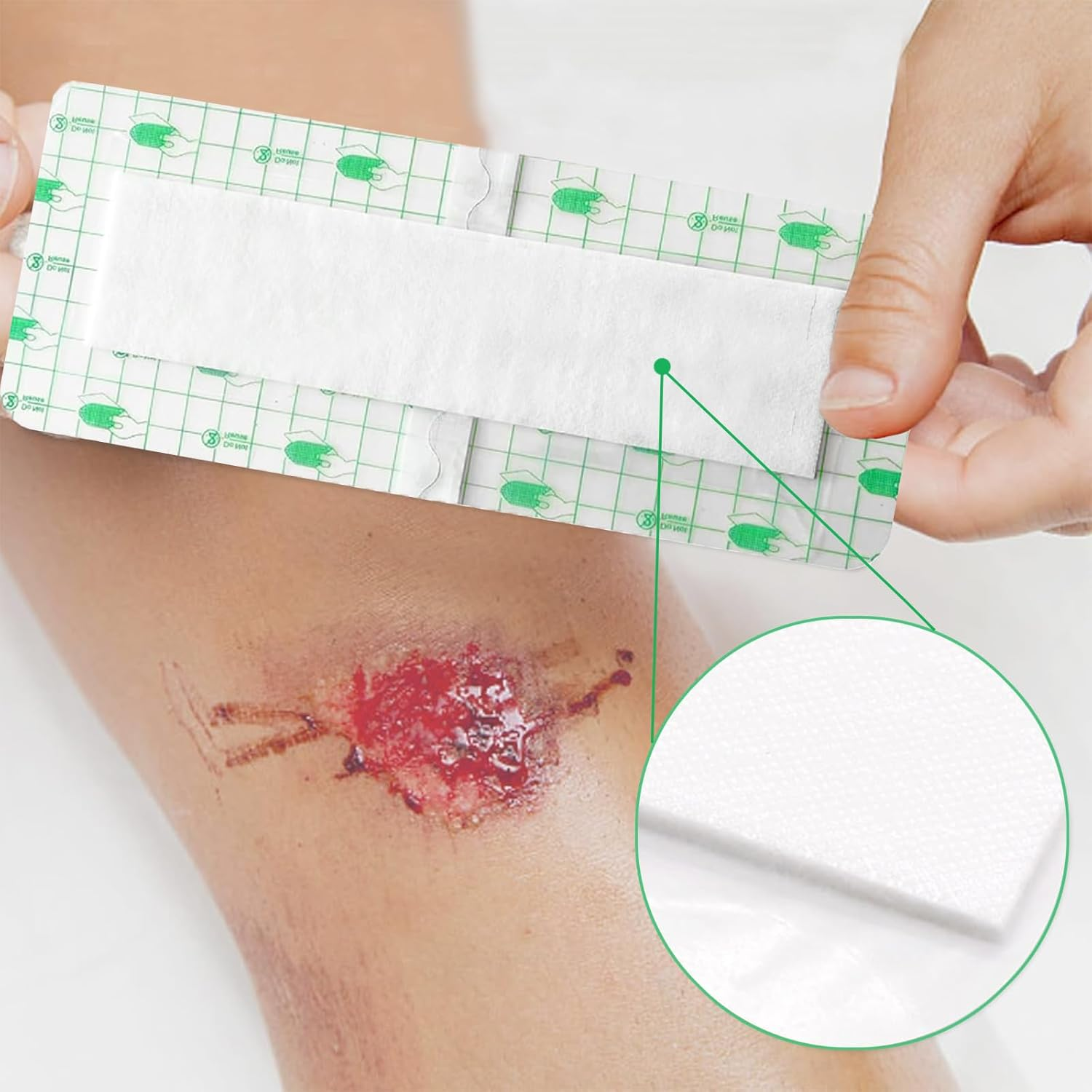 Film Wound Incision Island Dressing,Waterproof Bandage Gauze Absorbent Patche,Adhesive Shower Shield for after Surgery-6Pcs image number 3